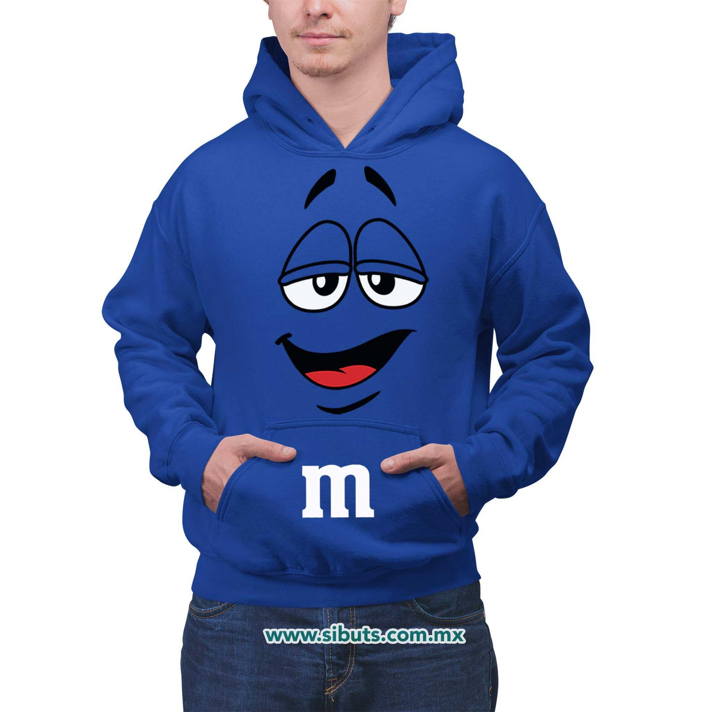 Sudadera Hombre Gorro Chocolate M&M Azul