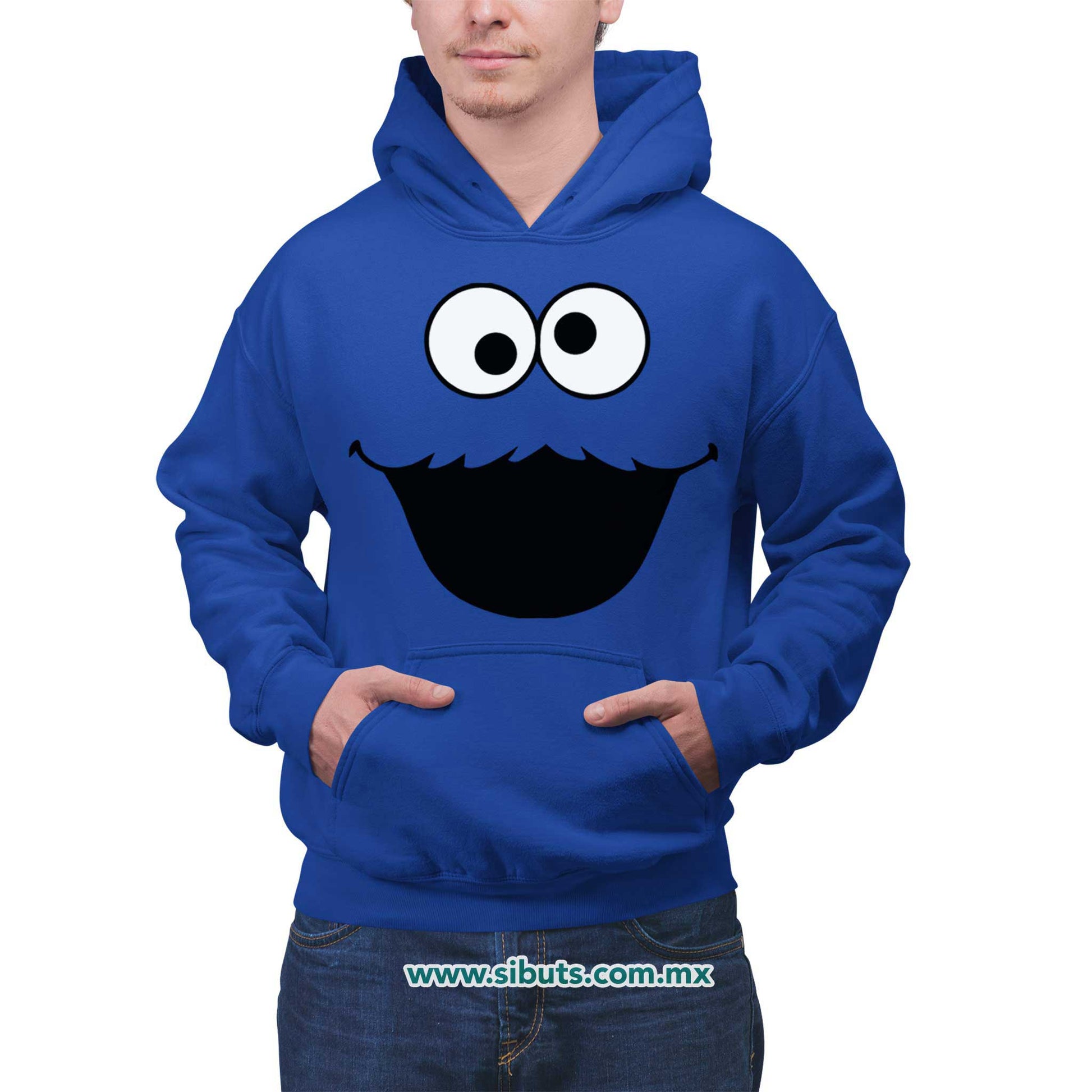 Sudadera Hombre Gorro Plaza Sesamo Cookie Monster