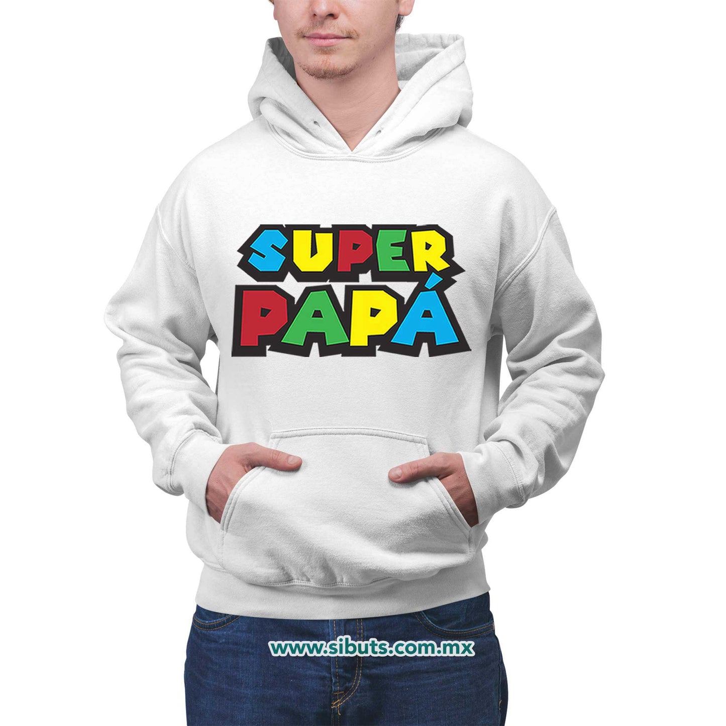 Sudadera Hombre Gorro Super Papá Mario Bros