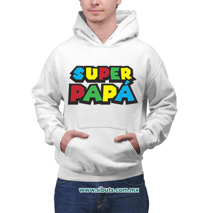Sudadera Hombre Gorro Super Papá Mario Bros