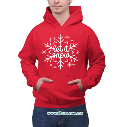 Sudadera Hombre Gorro Copo De Nieve Let It Snow