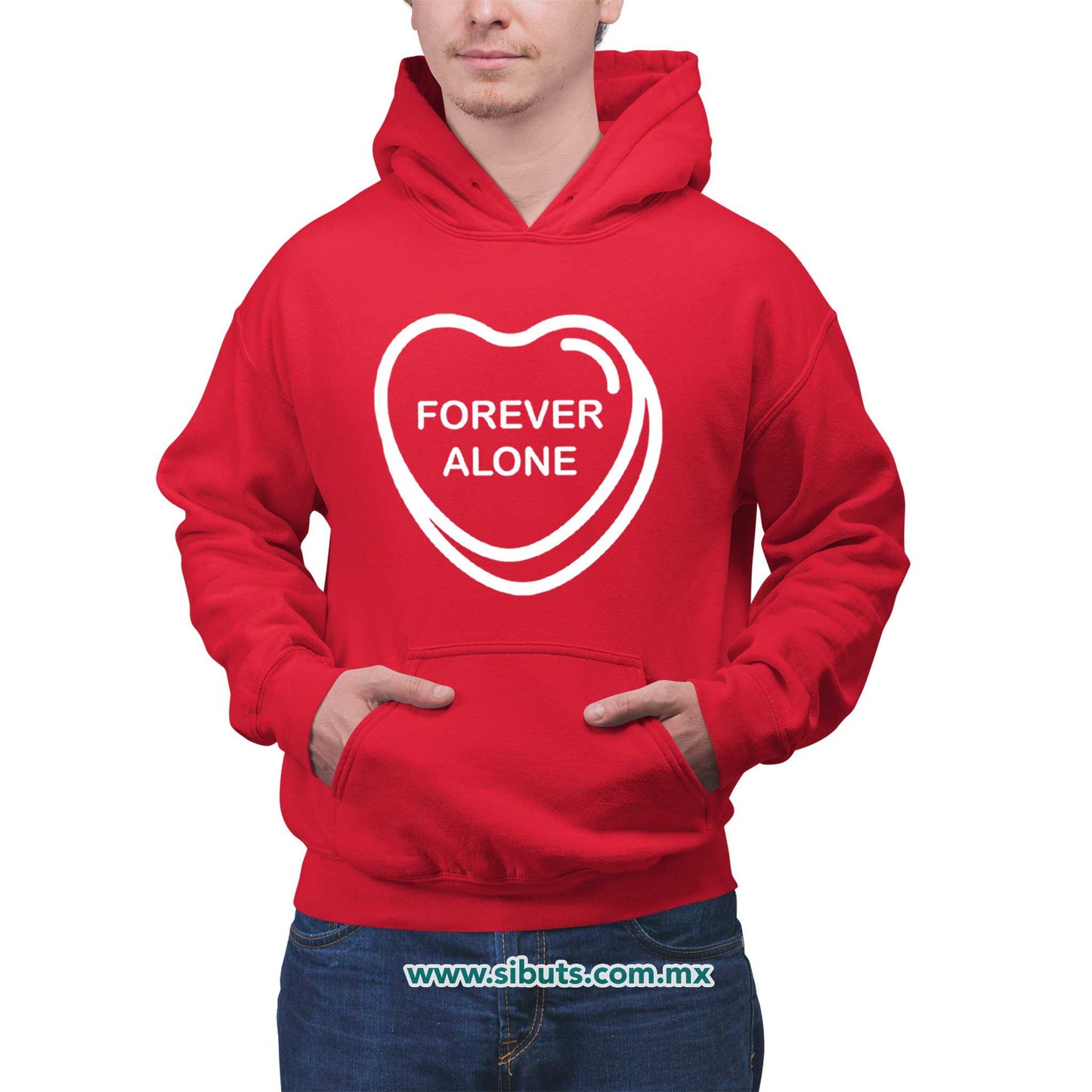 Sudadera Hombre Gorro San Valentin Forever Alone