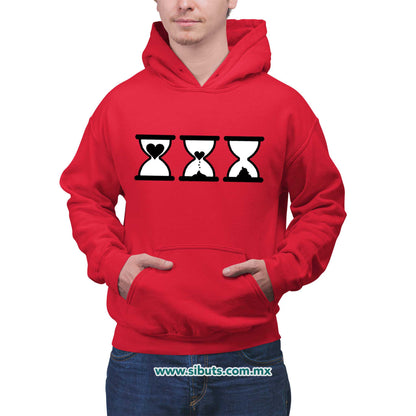 Sudadera Hombre Gorro San Valentin Reloj De Arena Desamor