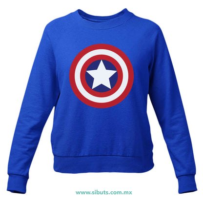 Sudadera Mujer Cuello Redondo Capitan America