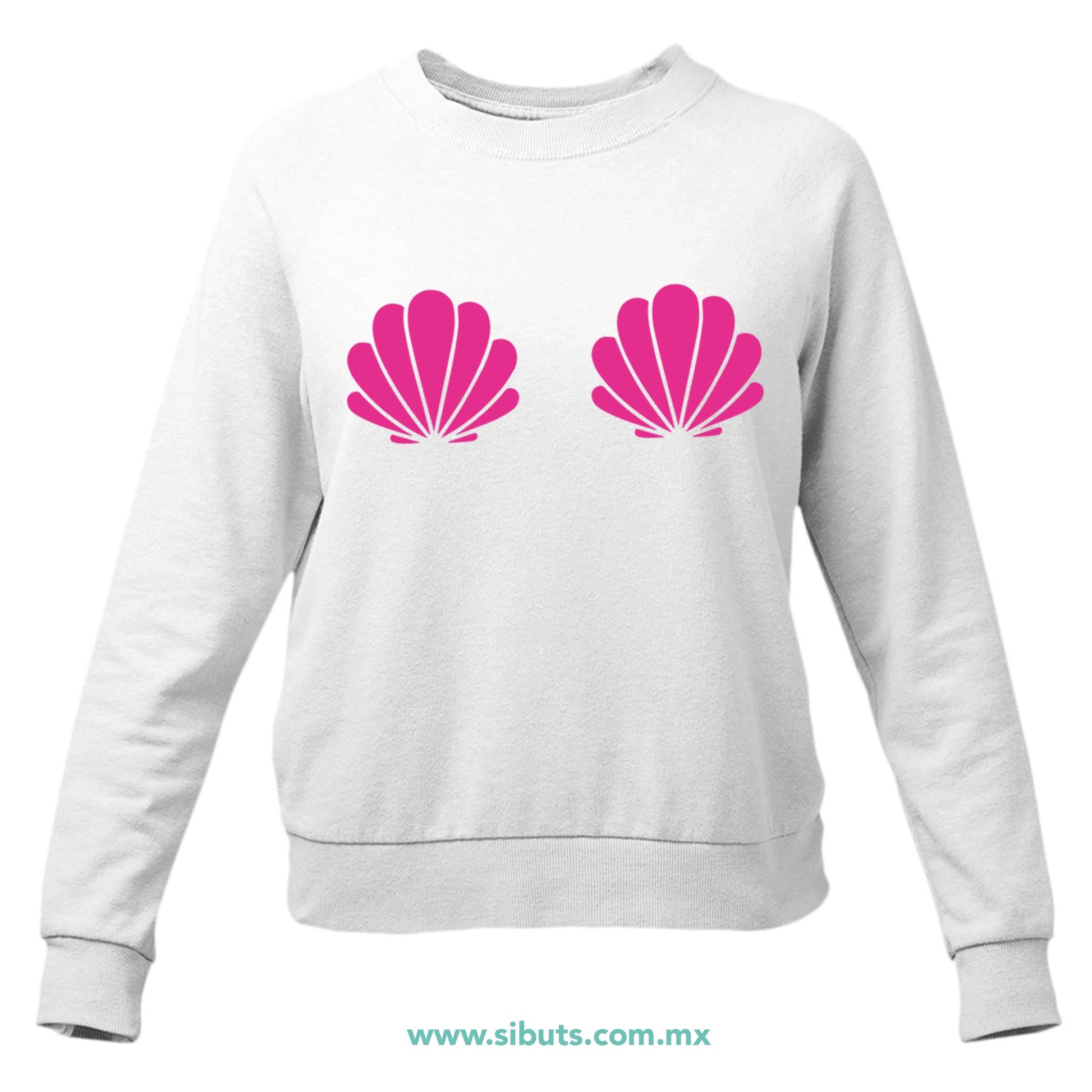 Sudadera Mujer Cuello Redondo Conchas Sirena