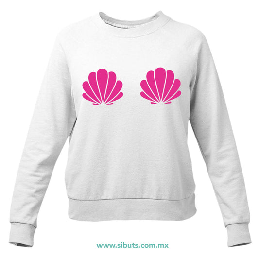 Sudadera Mujer Cuello Redondo Conchas Sirena