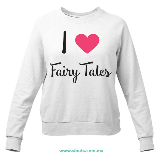 Sudadera Mujer Cuello Redondo I Love Fairytales Con Alas