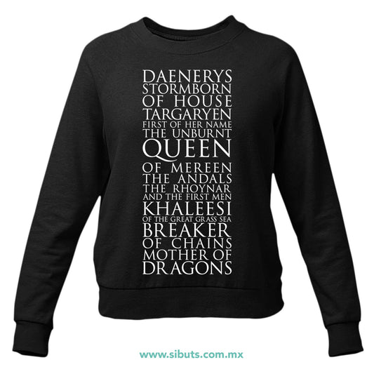 Sudadera Mujer Cuello Redondo Game Of Thrones Daenerys
