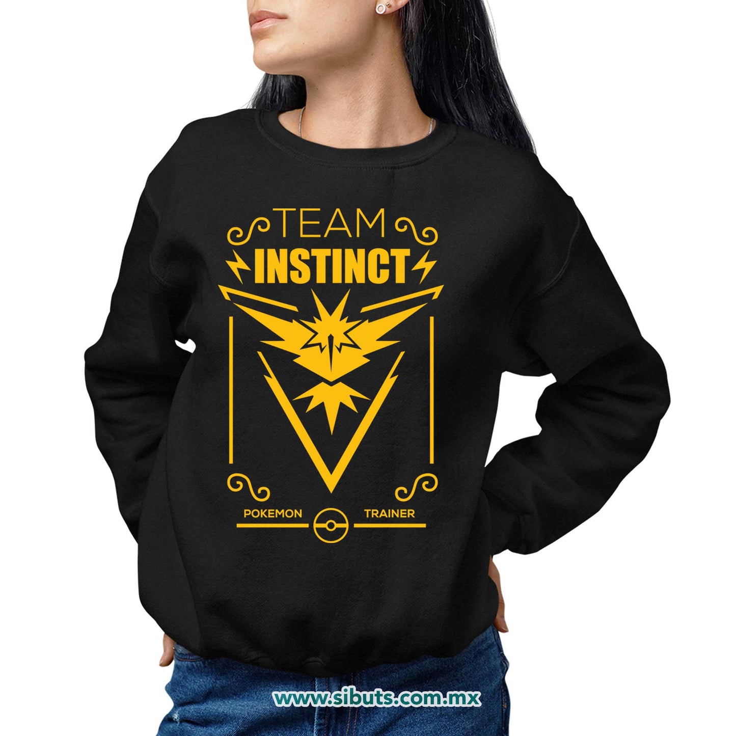 Sudadera Mujer Cuello Redondo Pokemon Go Team Instinct