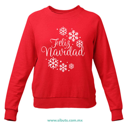 Sudadera Mujer Cuello Redondo Feliz Navidad