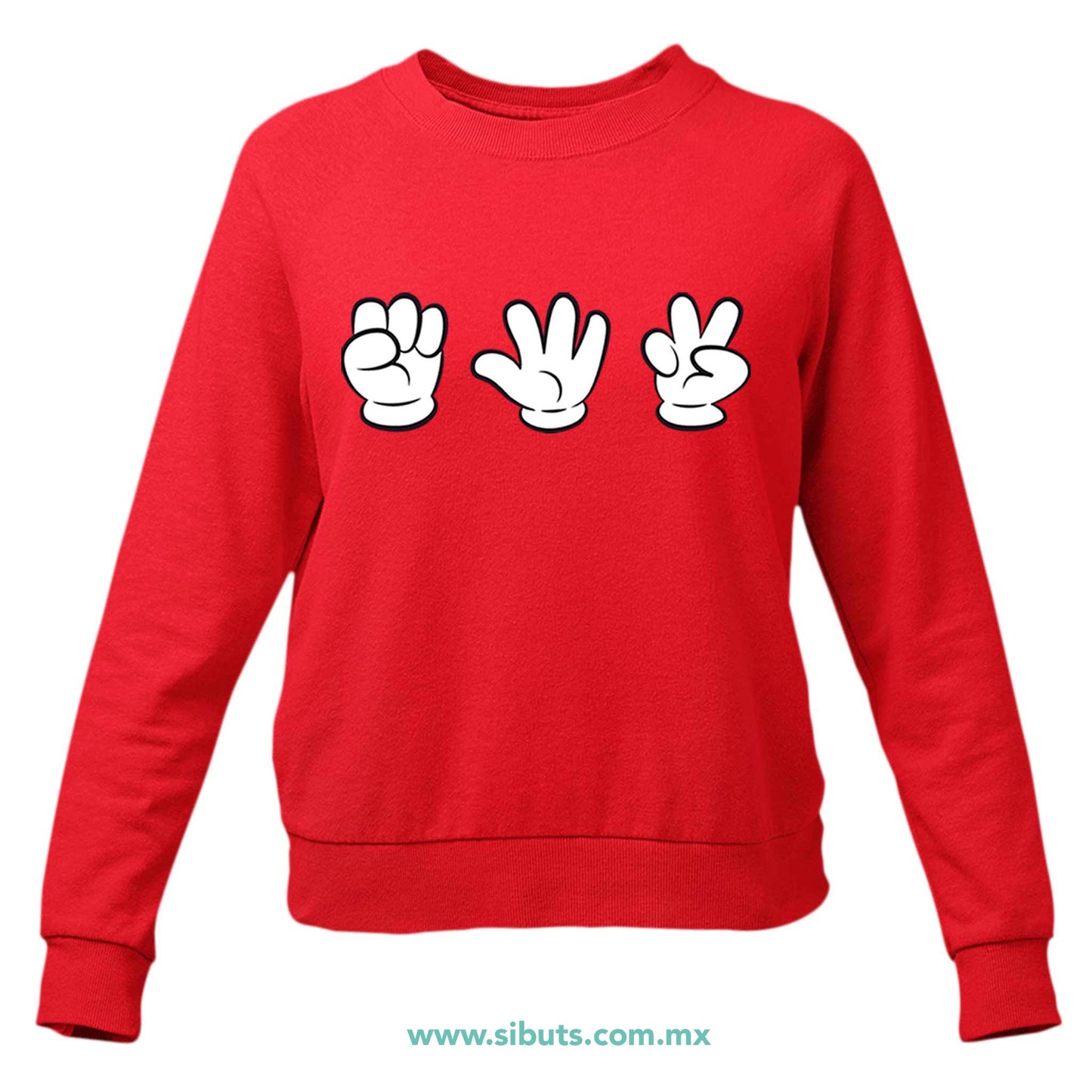 Sudadera Mujer Cuello Redondo Juego Piedra Papel O Tijera