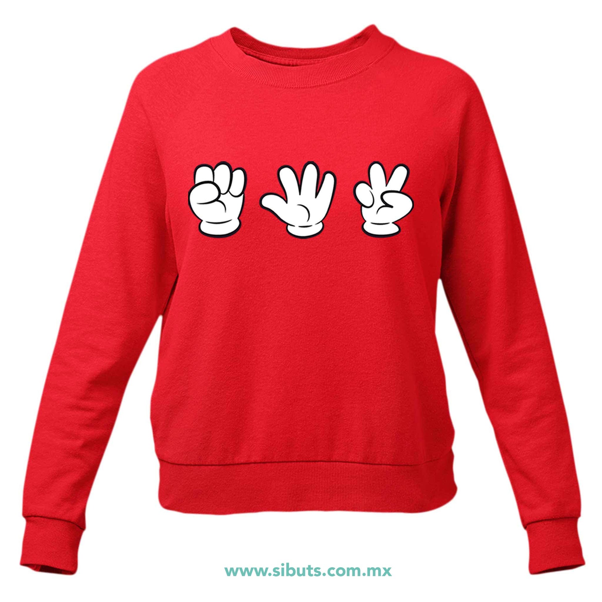 Sudadera Mujer Cuello Redondo Juego Piedra Papel O Tijera