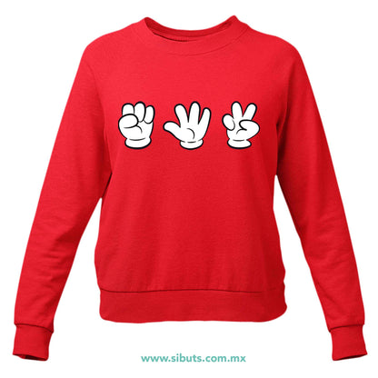 Sudadera Mujer Cuello Redondo Juego Piedra Papel O Tijera
