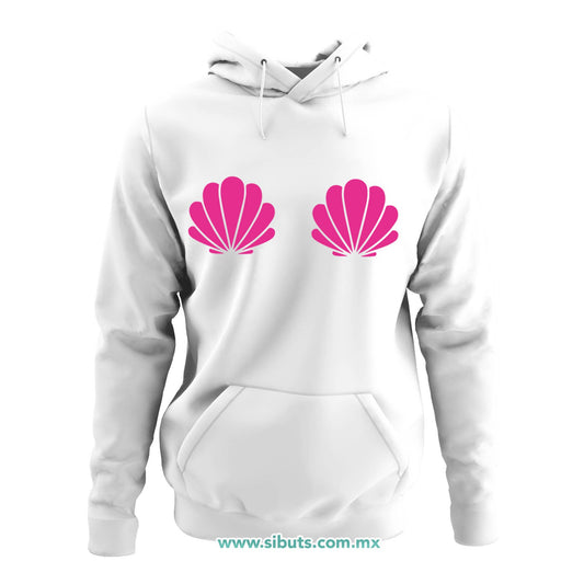Sudadera Mujer Gorro Conchas Sirena