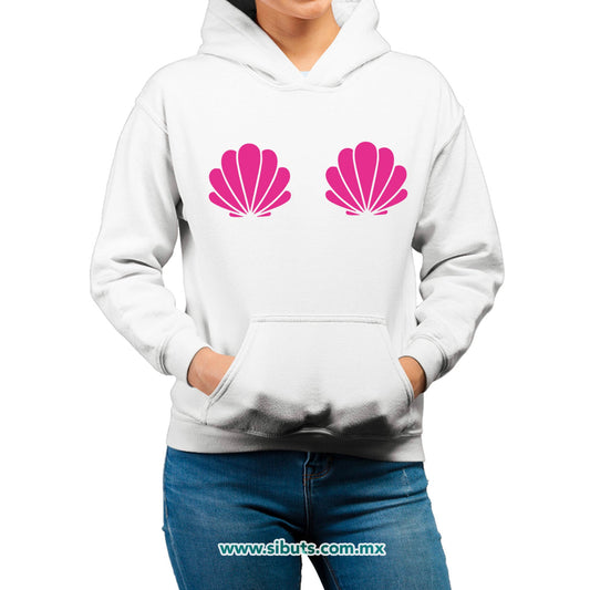 Sudadera Mujer Gorro Conchas Sirena