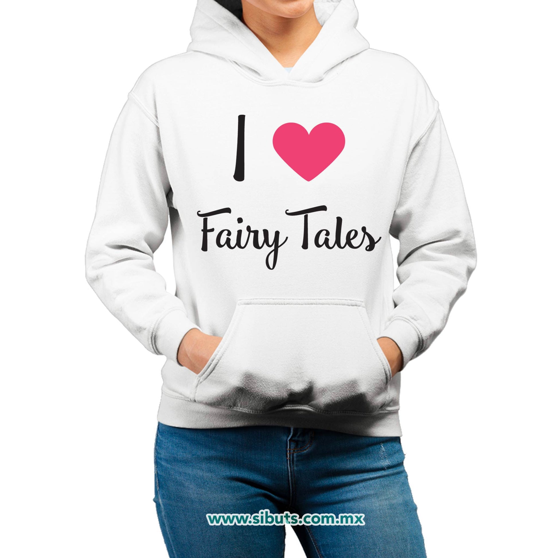 Sudadera Mujer Gorro I Love Fairytales Con Alas