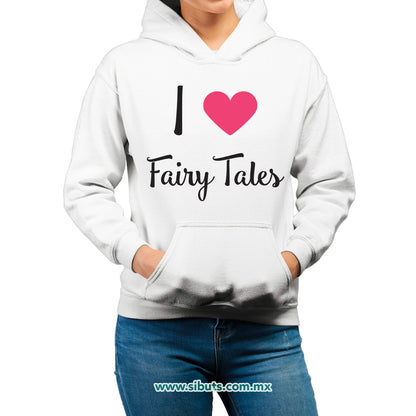 Sudadera Mujer Gorro I Love Fairytales Con Alas