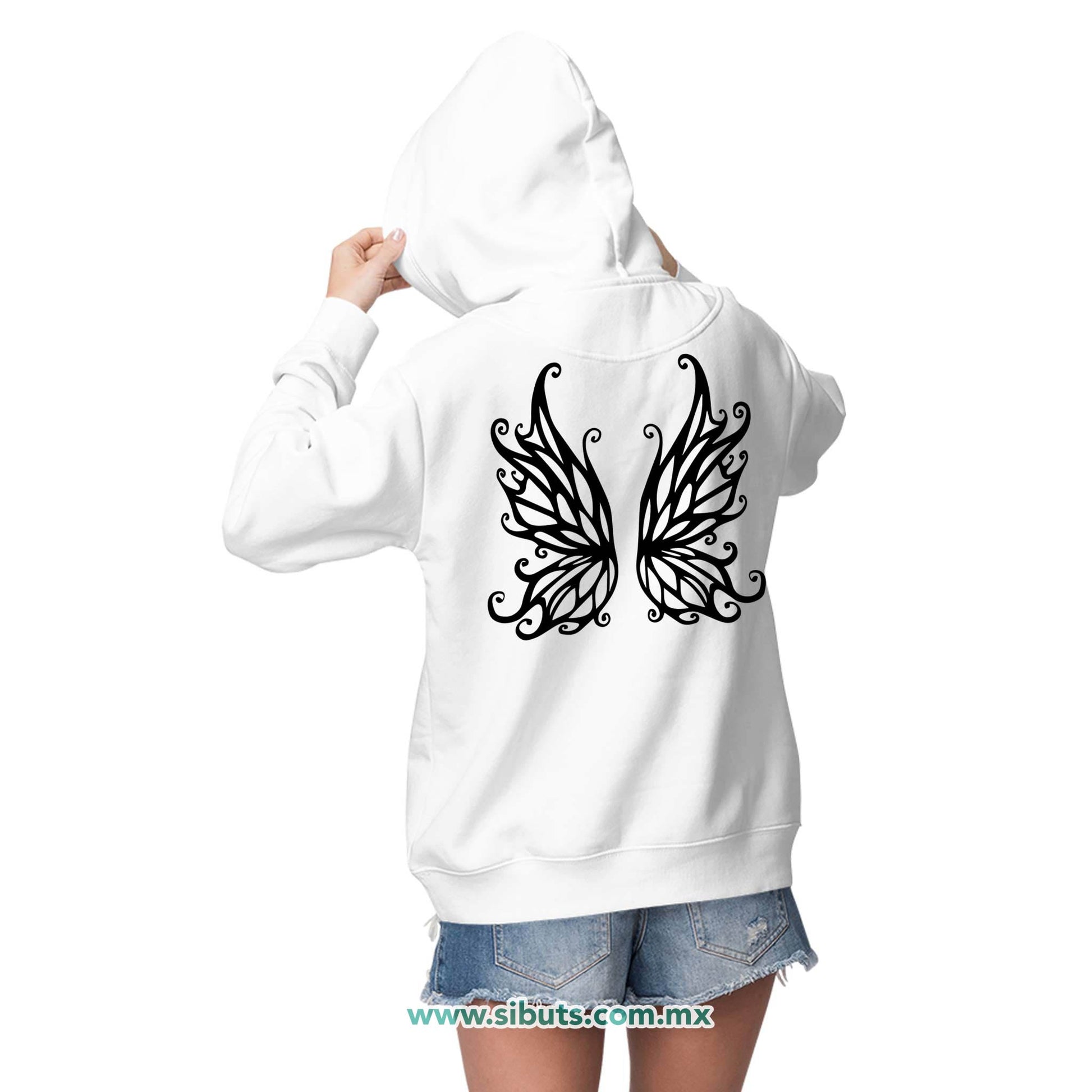 Sudadera Mujer Gorro I Love Fairytales Con Alas
