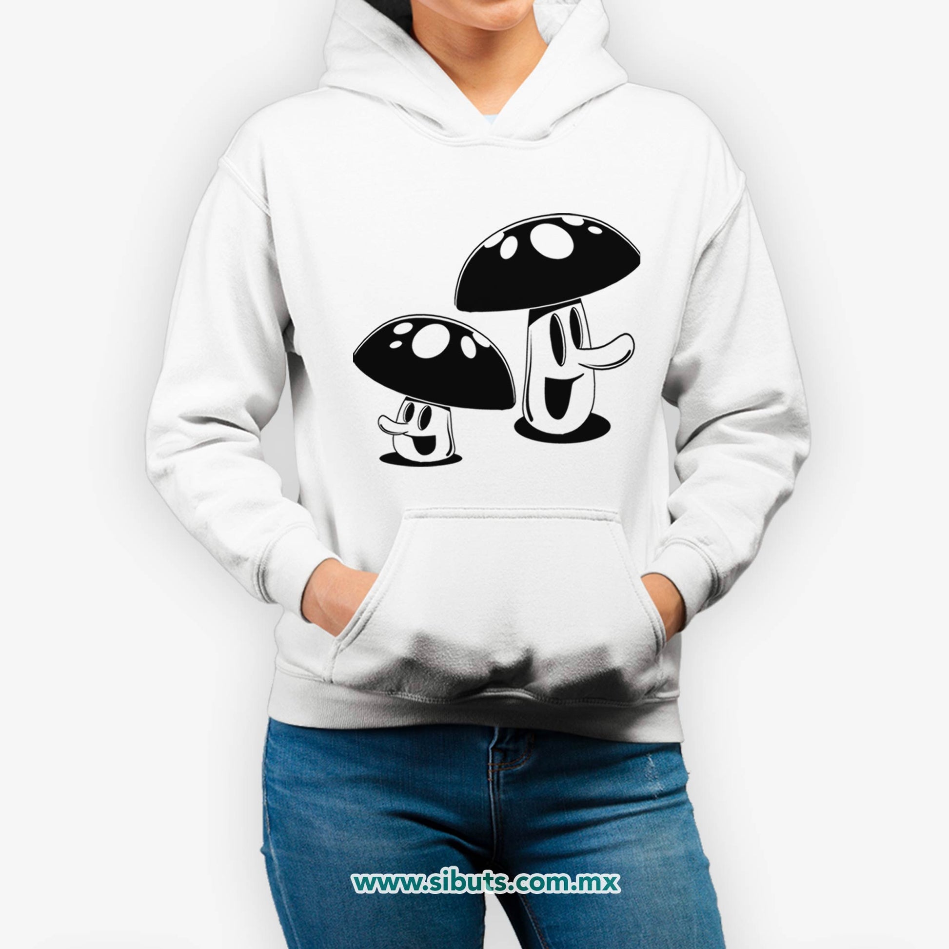 Sudadera Mujer Gorro Mushrooms Hongos