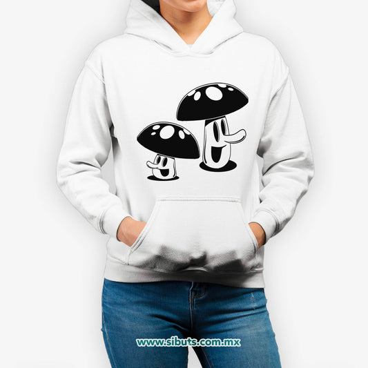 Sudadera Mujer Gorro Mushrooms Hongos