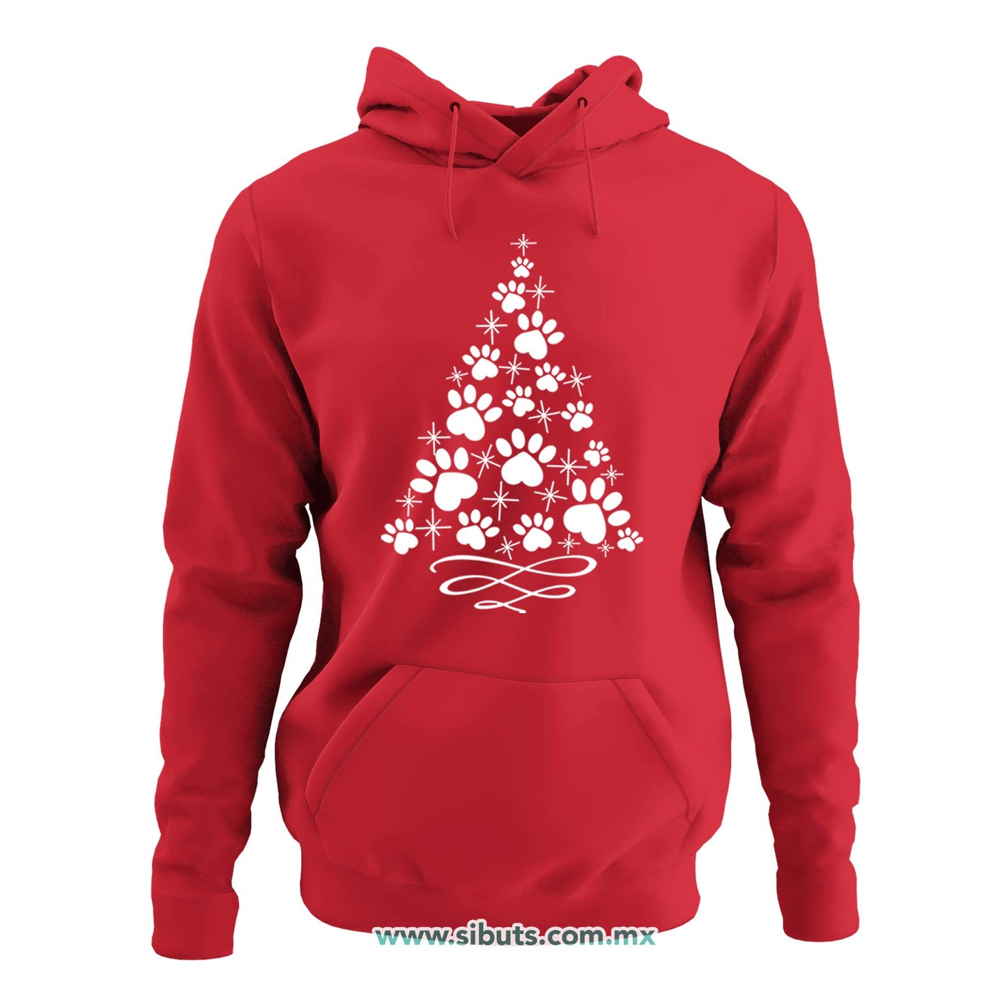 Sudadera Mujer Gorro Árbol Navidad Con Huella De Perrito