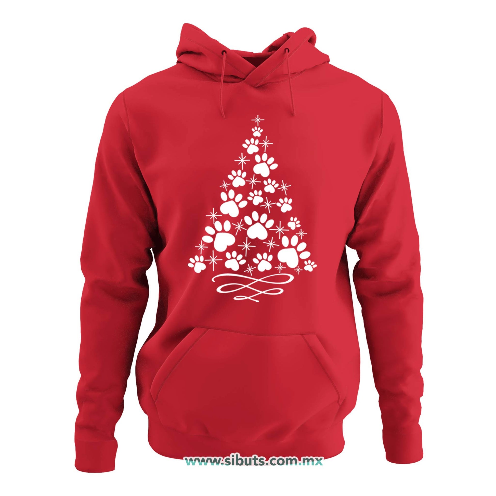 Sudadera Mujer Gorro Árbol Navidad Con Huella De Perrito