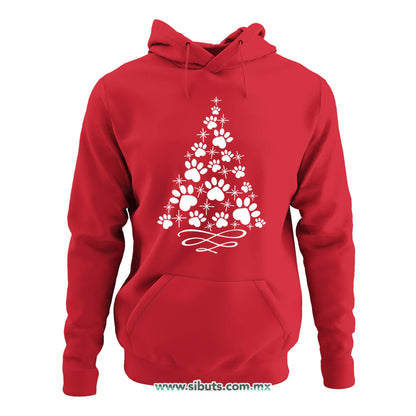 Sudadera Mujer Gorro Árbol Navidad Con Huella De Perrito