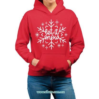 Sudadera Mujer Gorro Copo De Nieve Let It Snow