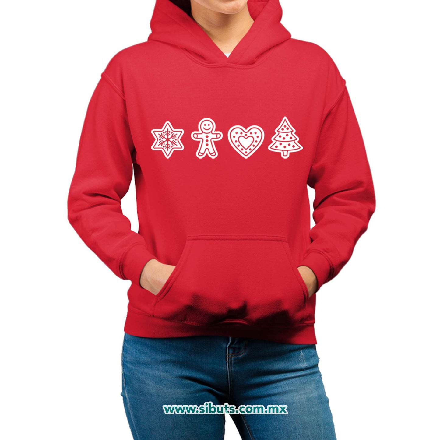 Sudadera Mujer Gorro Galletas De Jengibre Navidad