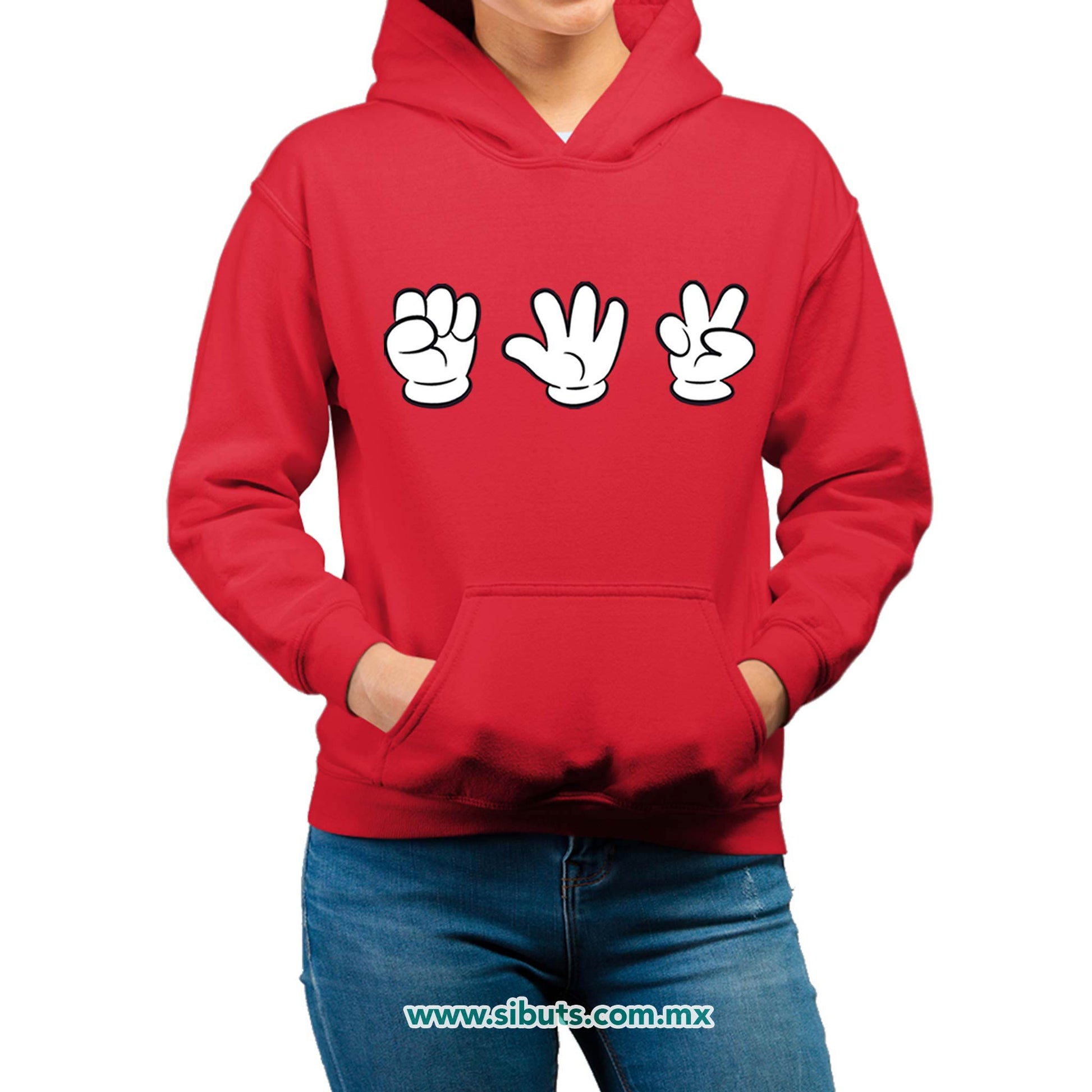 Sudadera Mujer Gorro Juego Piedra Papel O Tijera