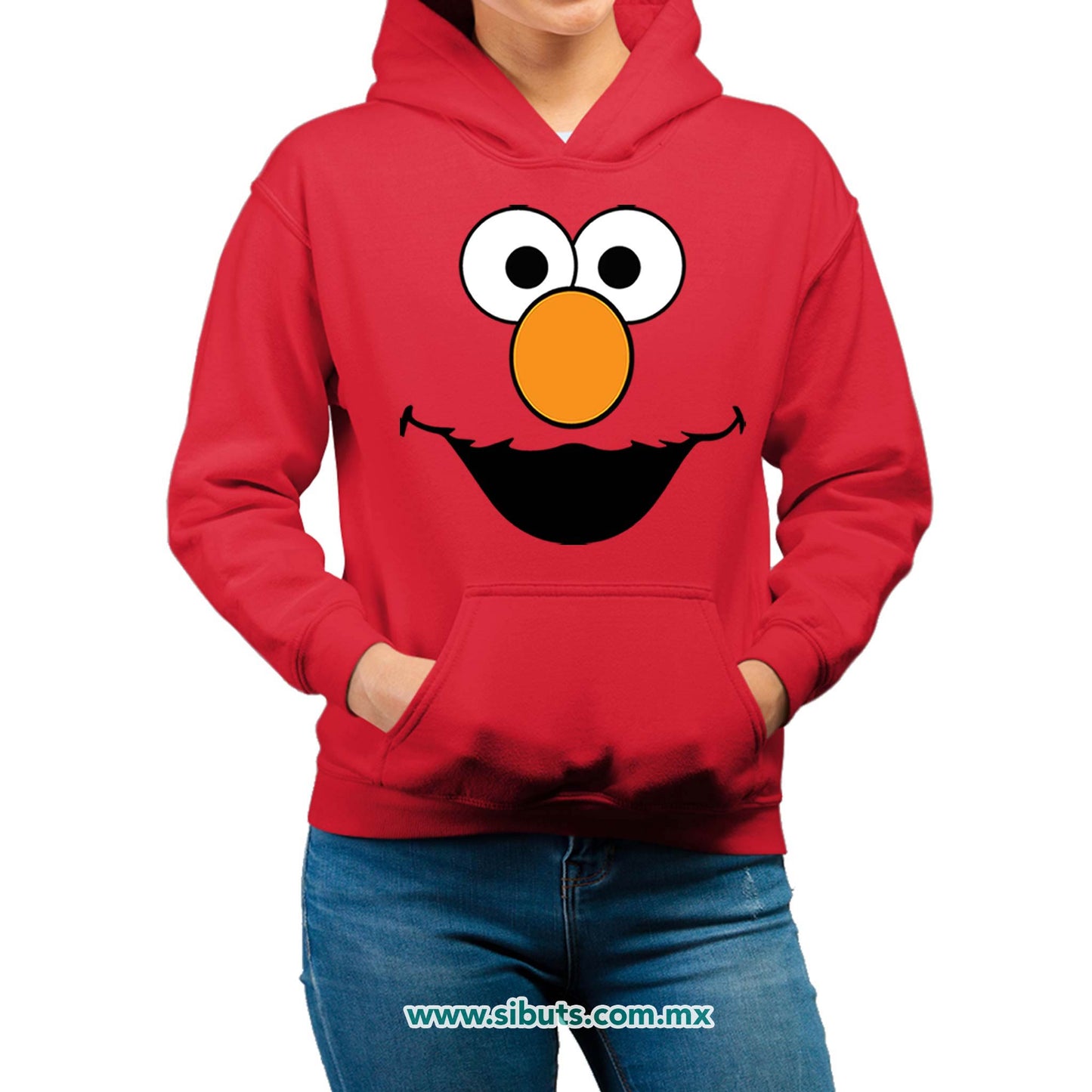 Sudadera Mujer Gorro Plaza Sesamo Elmo