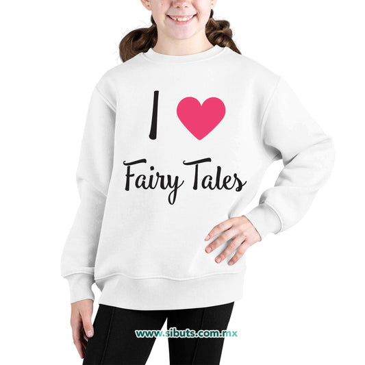 Sudadera Niña Cuello Redondo I Love Fairytales Con Alas