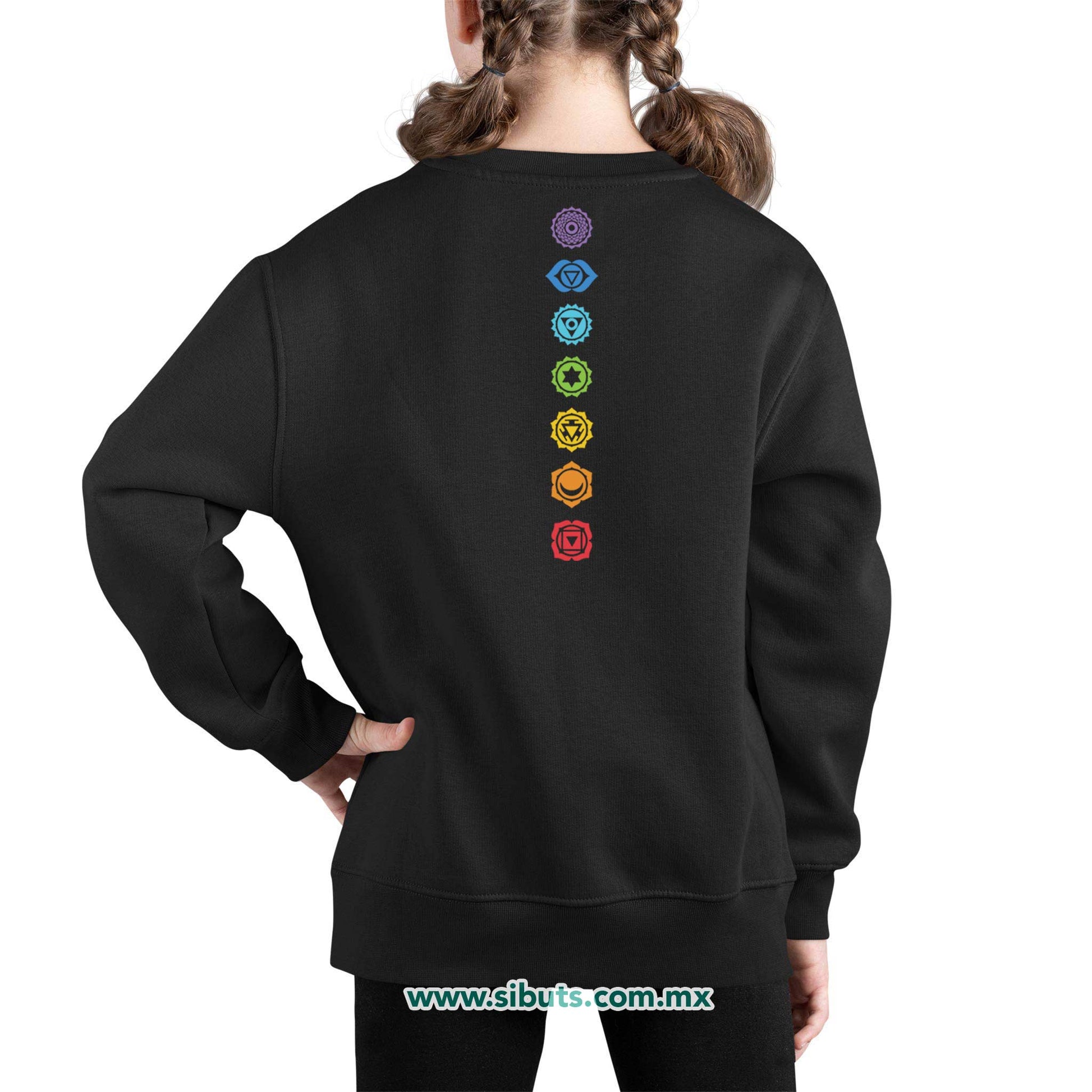Sudadera Niña Cuello Redondo Namaste Chakras