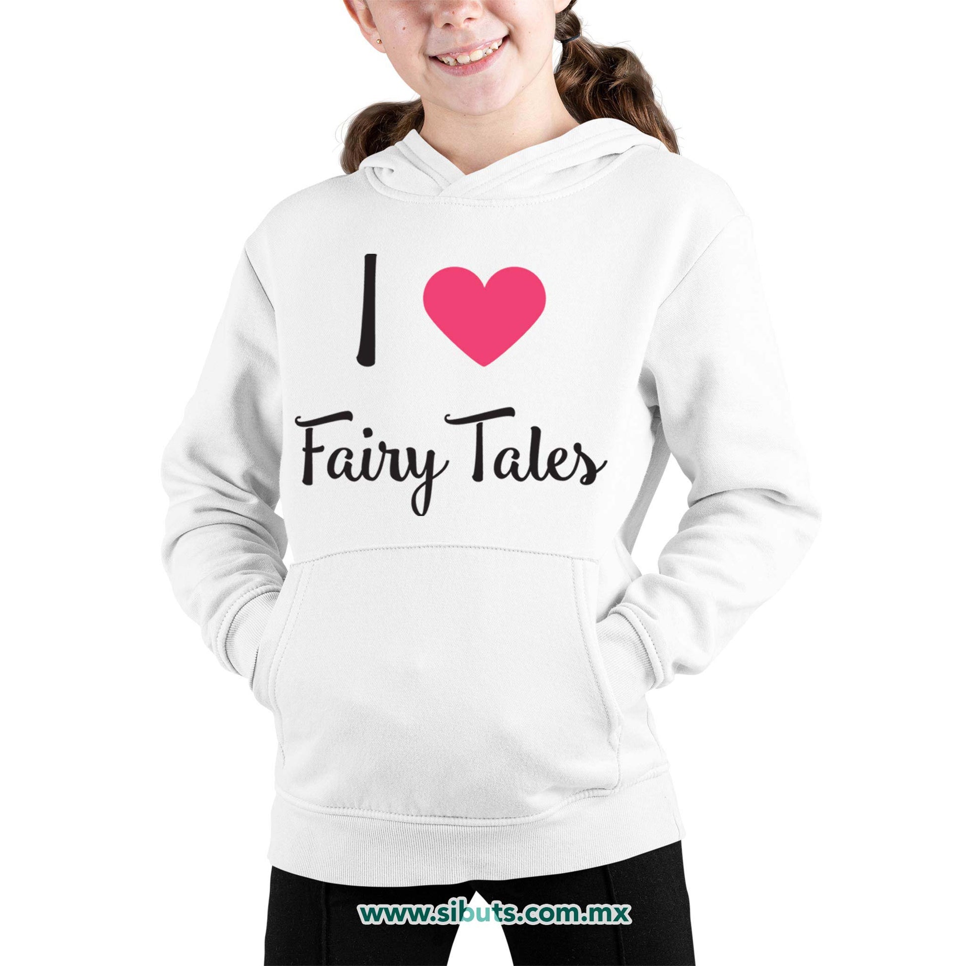 Sudadera Niña Gorro I Love Fairytales Con Alas