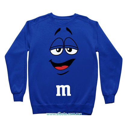 Sudadera Niño Cuello Redondo Chocolate M&M Azul