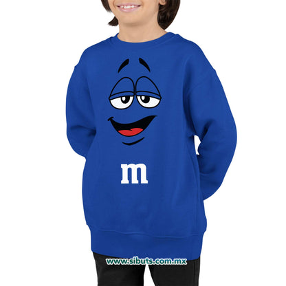 Sudadera Niño Cuello Redondo Chocolate M&M Azul
