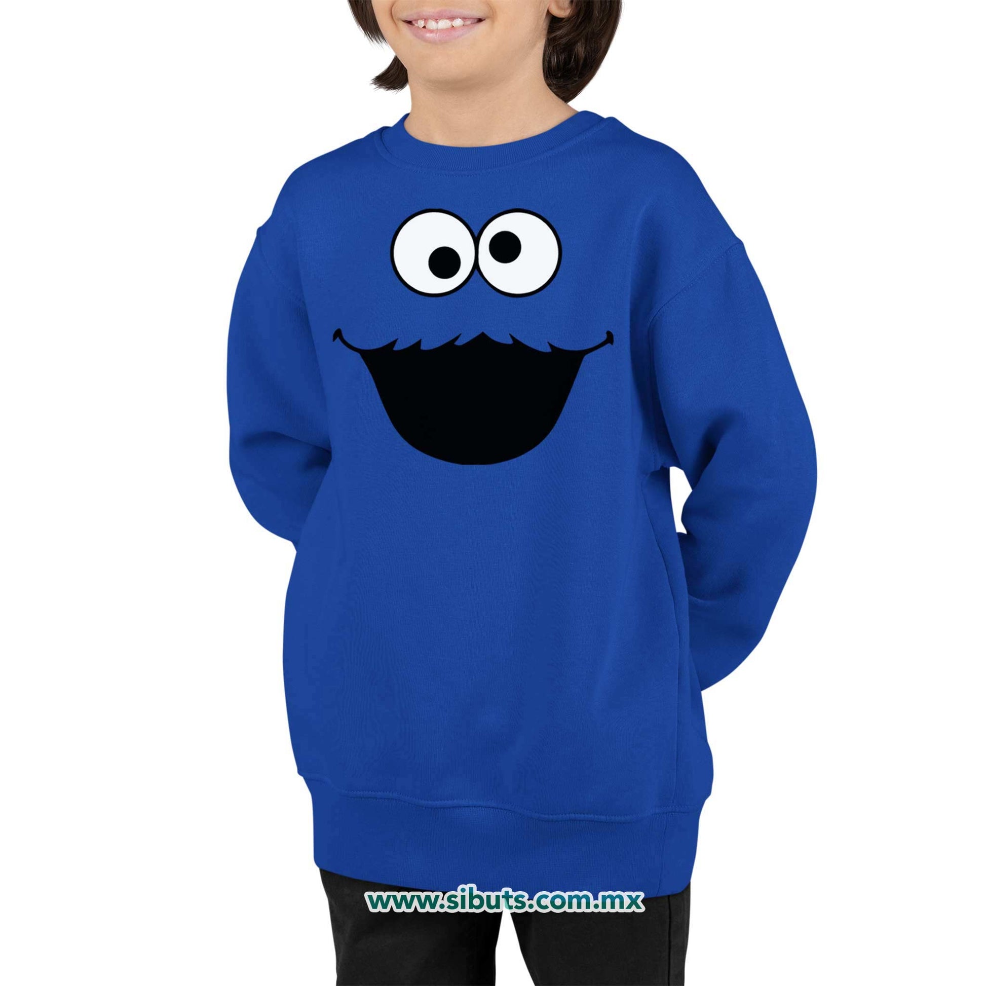 Sudadera Niño Cuello Redondo Plaza Sesamo Cookie Monster