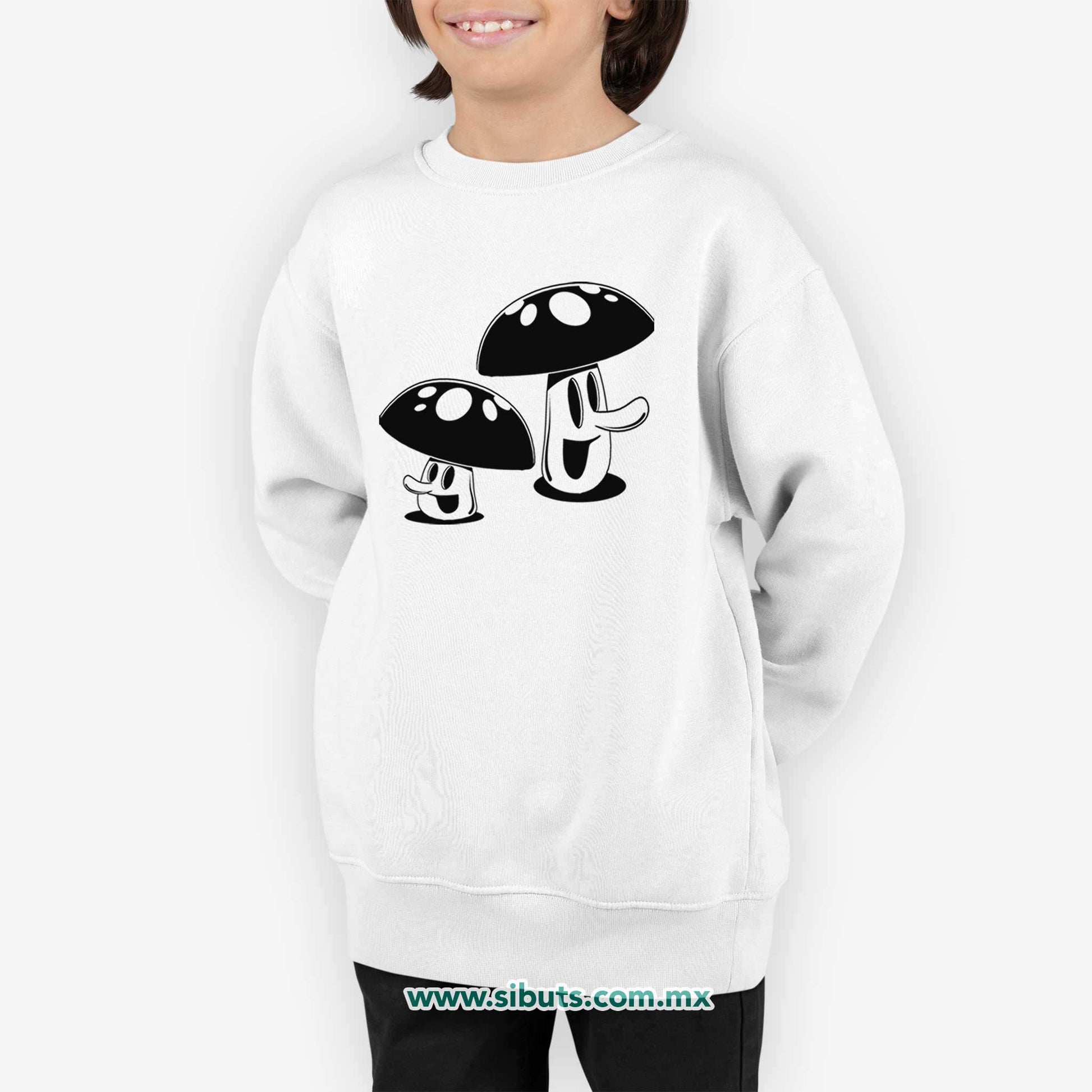 Sudadera Niño Cuello Redondo Mushrooms Hongos