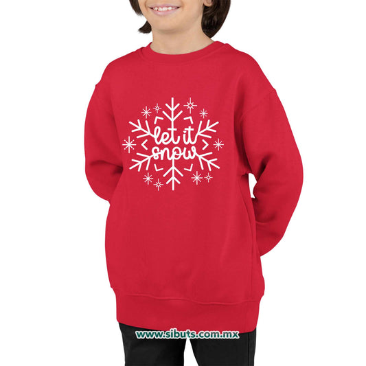 Sudadera Niño Cuello Redondo Copo De Nieve Let It Snow