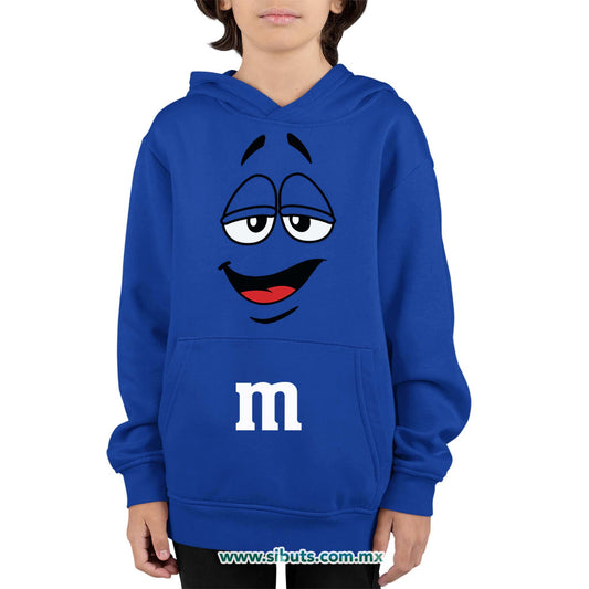 Sudadera Niño Gorro Chocolate M&M Azul