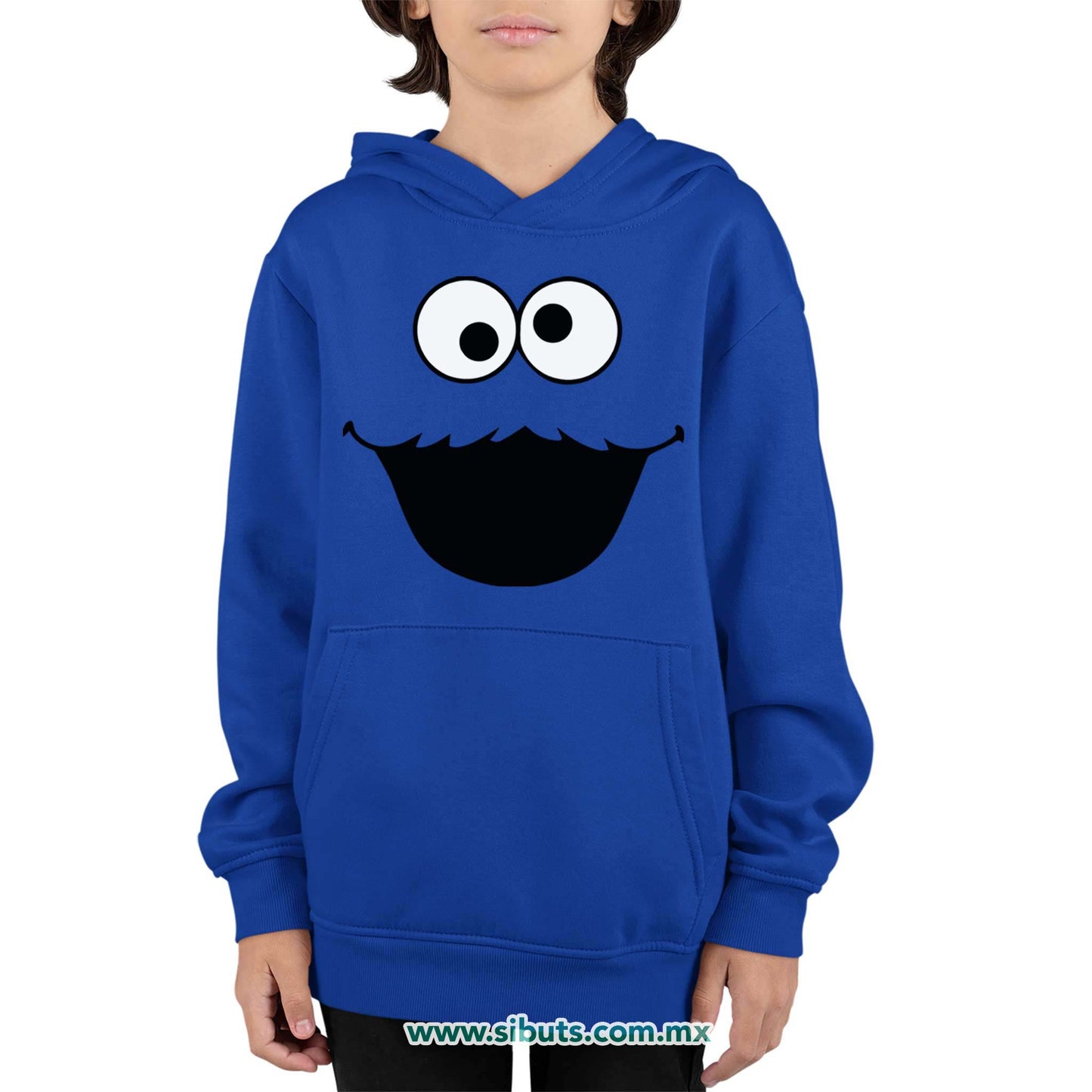 Sudadera Niño Gorro Plaza Sesamo Cookie Monster