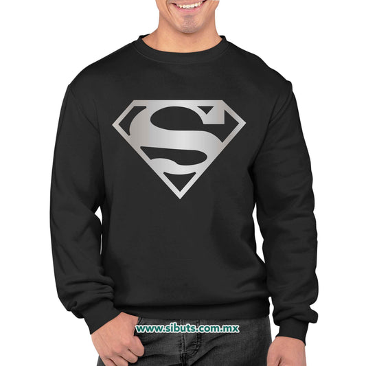 Sudadera Hombre Cuello Redondo Superman Silver