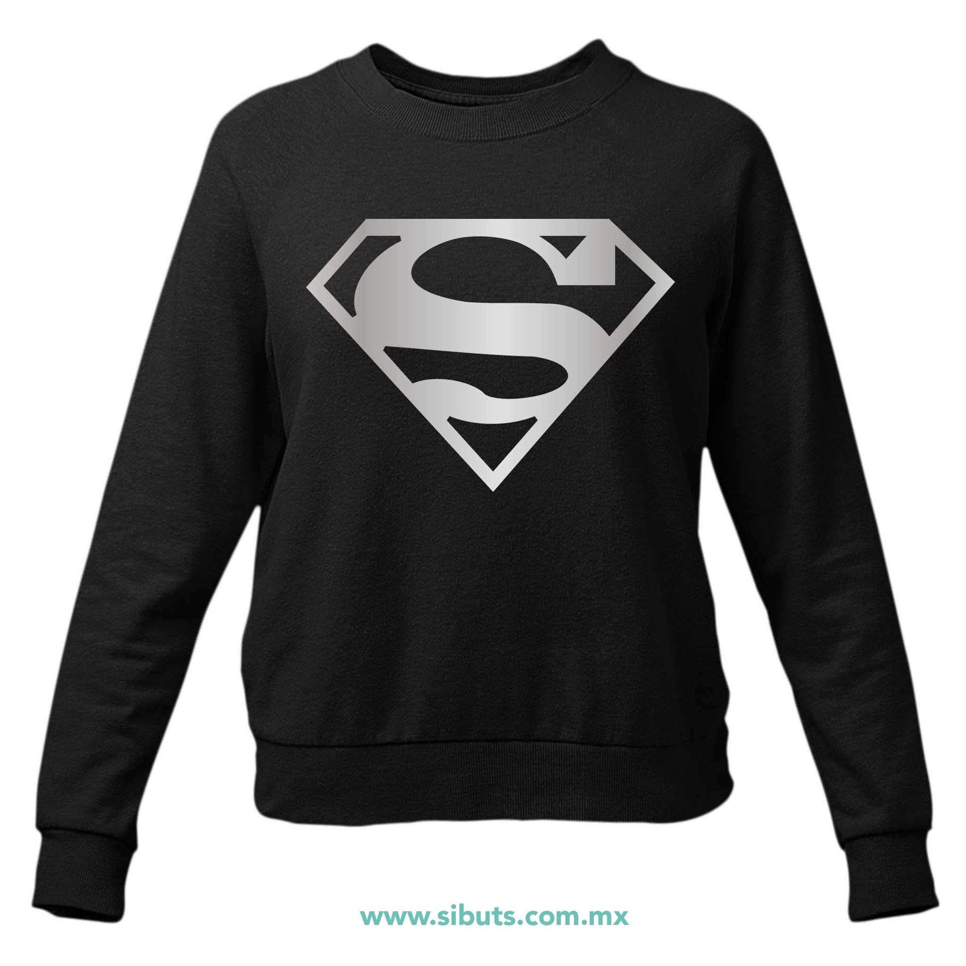 Sudadera Mujer Cuello Redondo Superman Silver