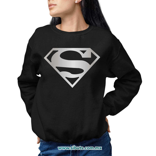 Sudadera Mujer Cuello Redondo Superman Silver