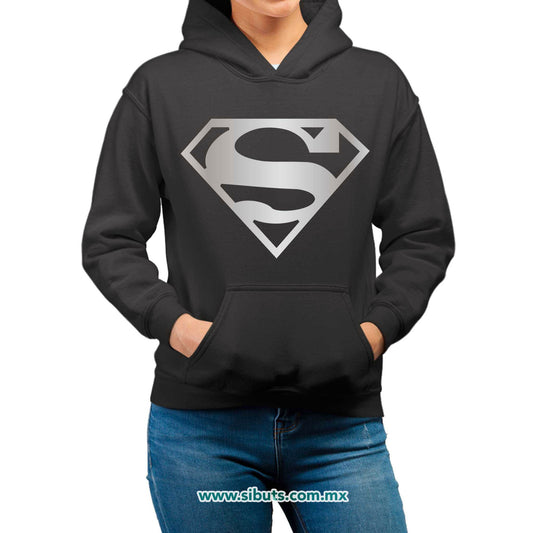 Sudadera Mujer Gorro Superman Silver