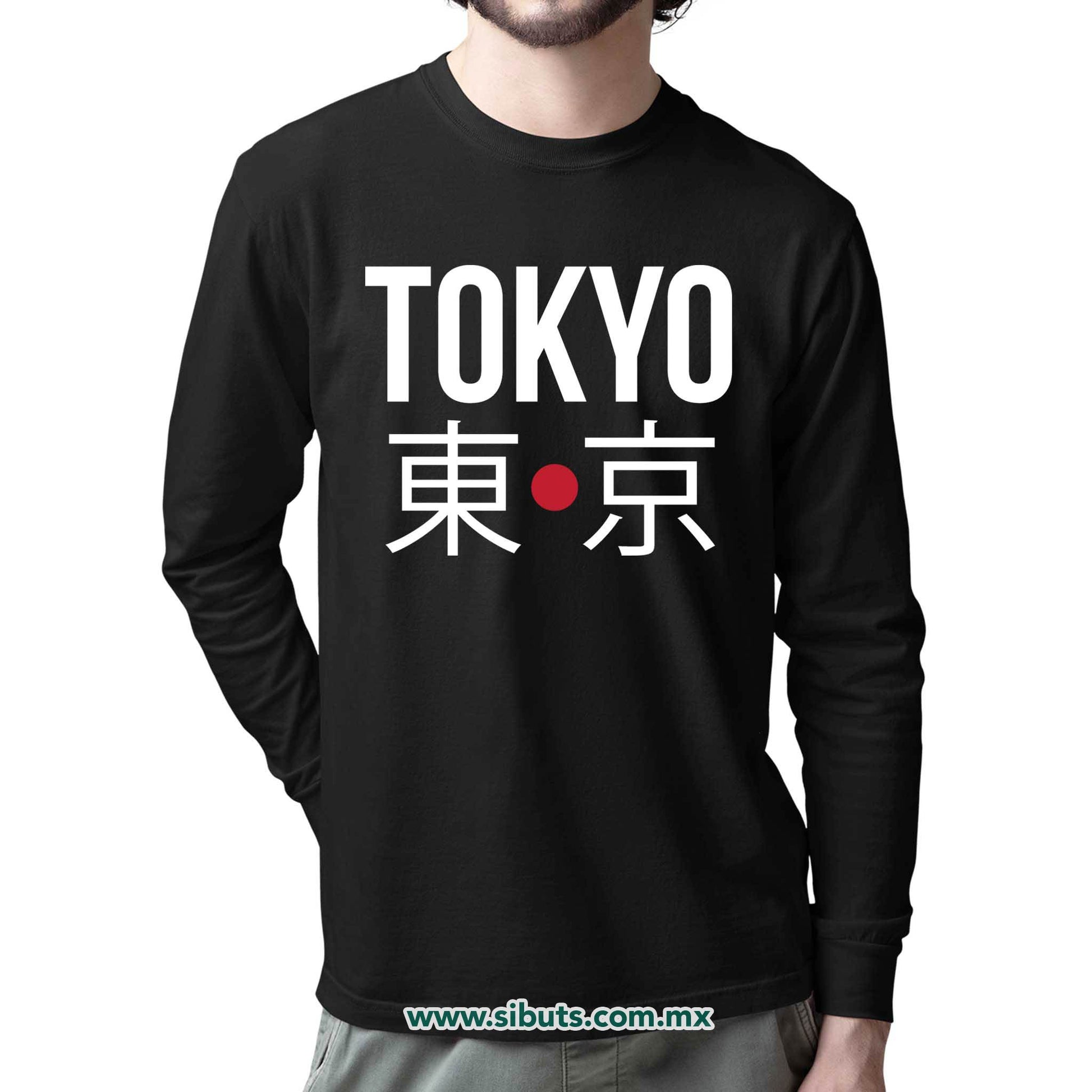 Playera Hombre Manga Larga Tokyo Japón