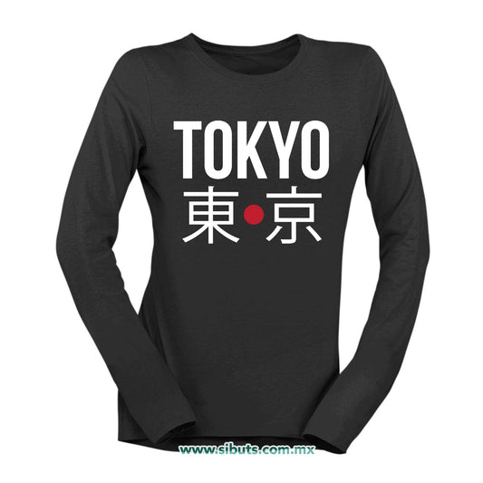 Playera Mujer Manga Larga Tokyo Japón