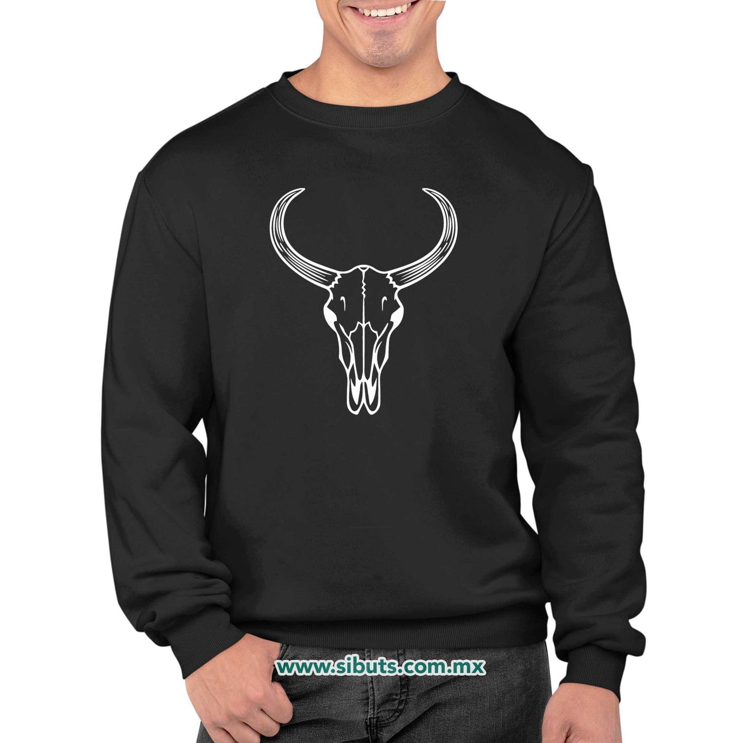 Sudadera Hombre Cuello Redondo Toro Silueta