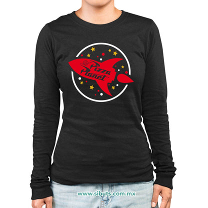 Playera Mujer Manga Larga Toy Story Pizza Planet