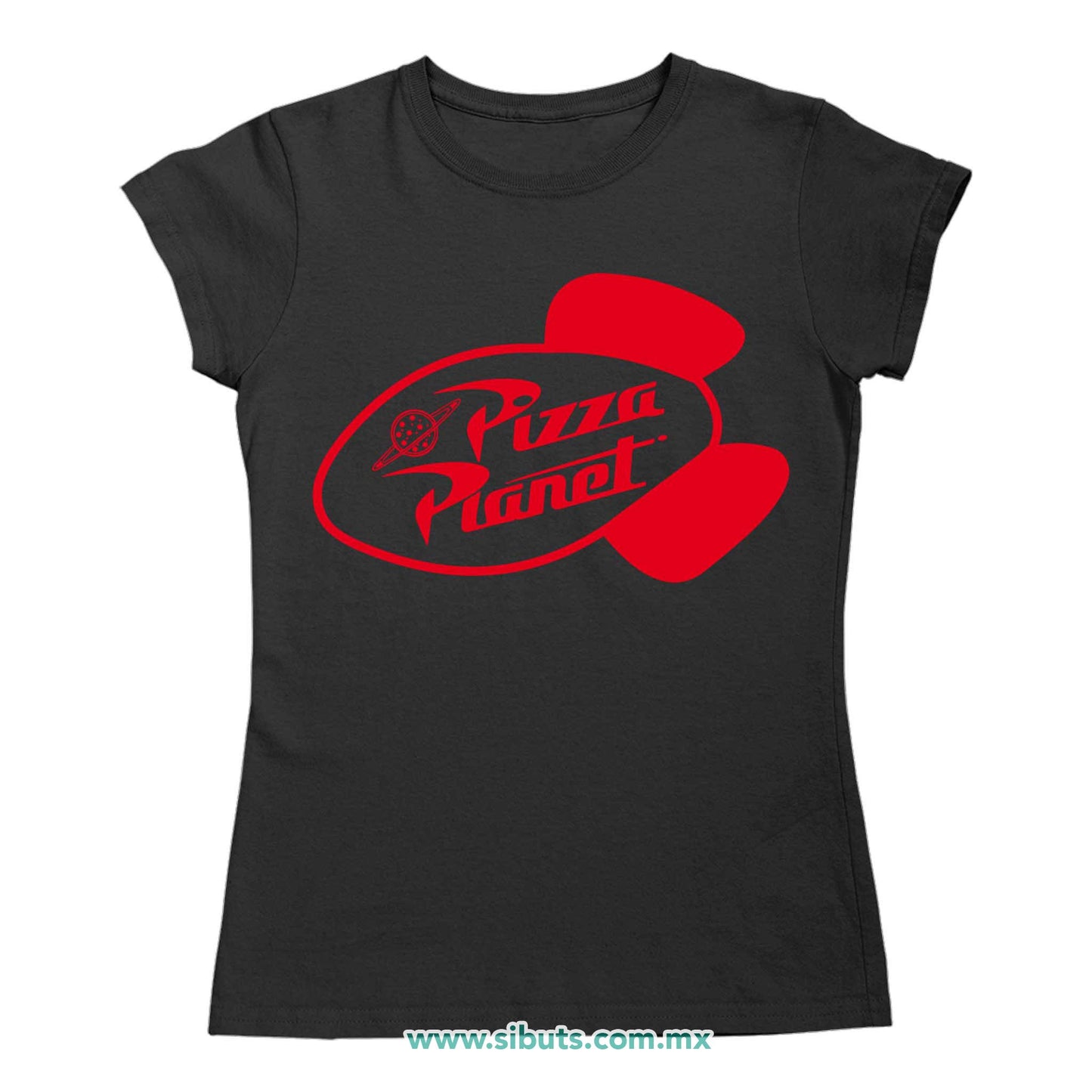 Playera Mujer Toy Story Pizza Planet Rojo